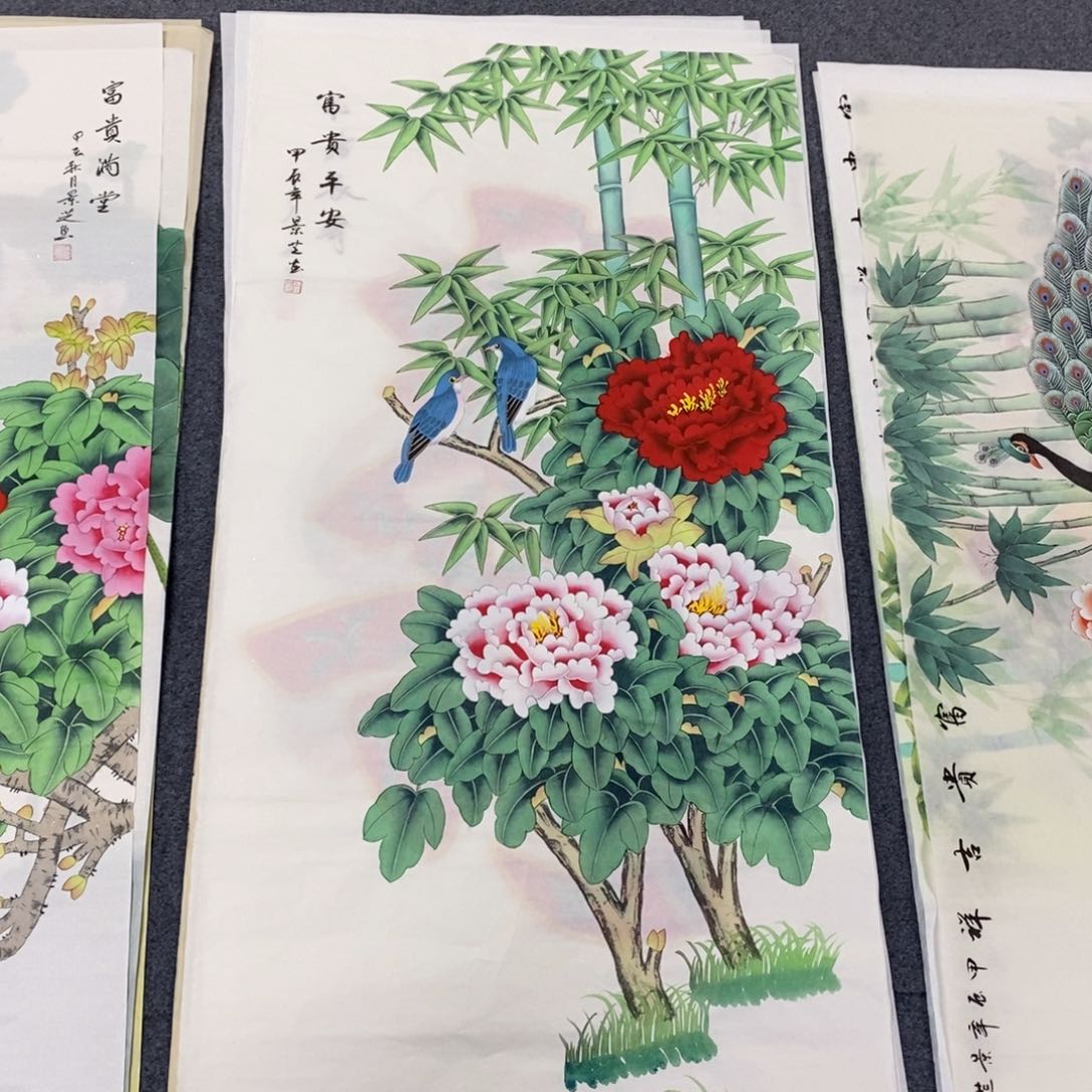 国画尺寸140✖️70四尺手绘工笔