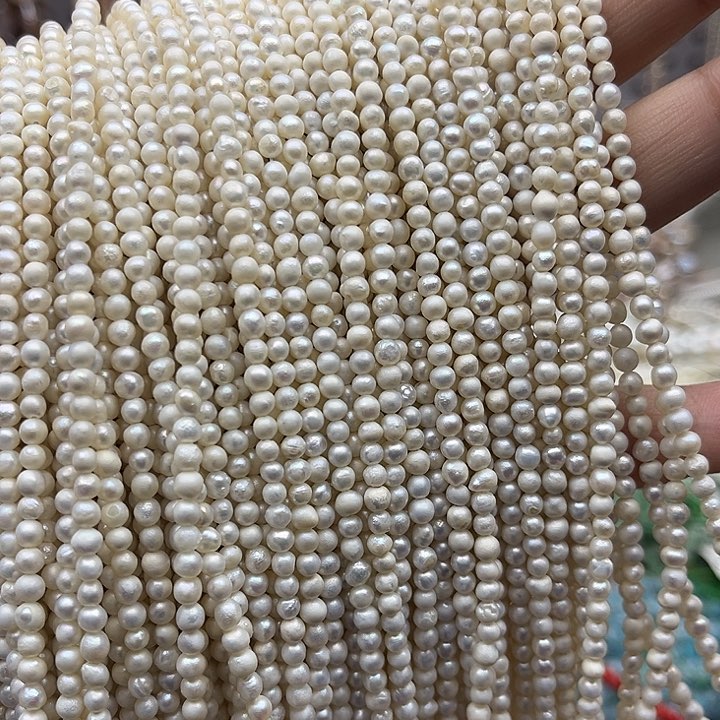 未镶嵌玛瑙/玉髓珠宝半成品一条3mm左右哑光珍珠