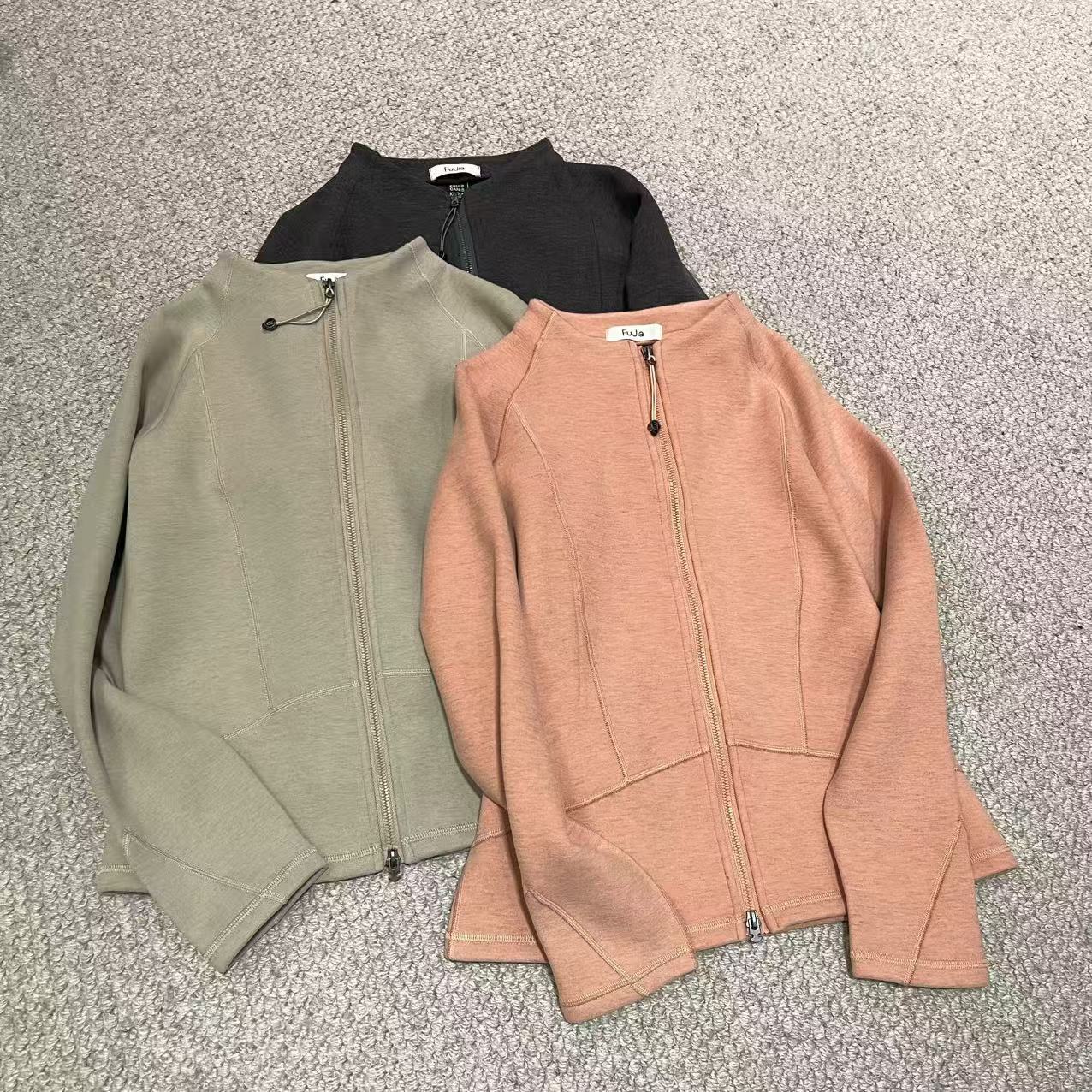 新款韩版简约纯色百搭时尚加绒露家修身外套RL6888