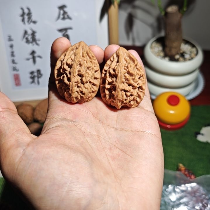 文玩核桃把件35精对沈鸡全品