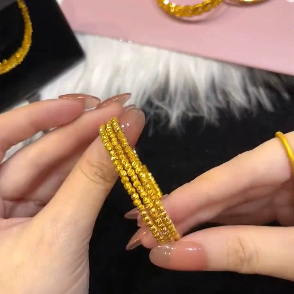 足银手链 三圈记忆手环时尚经典