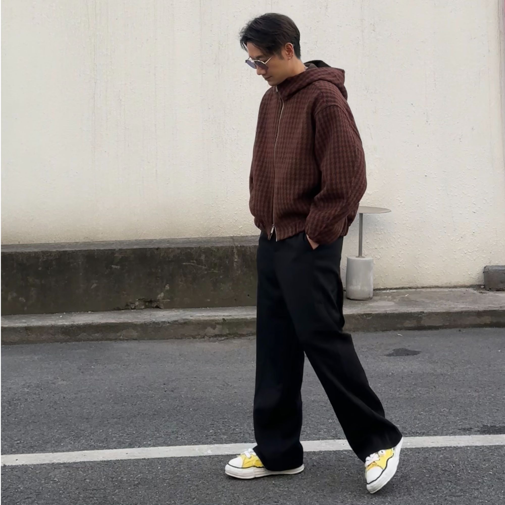 连帽格子保暖外穿防风常规双面呢夹克