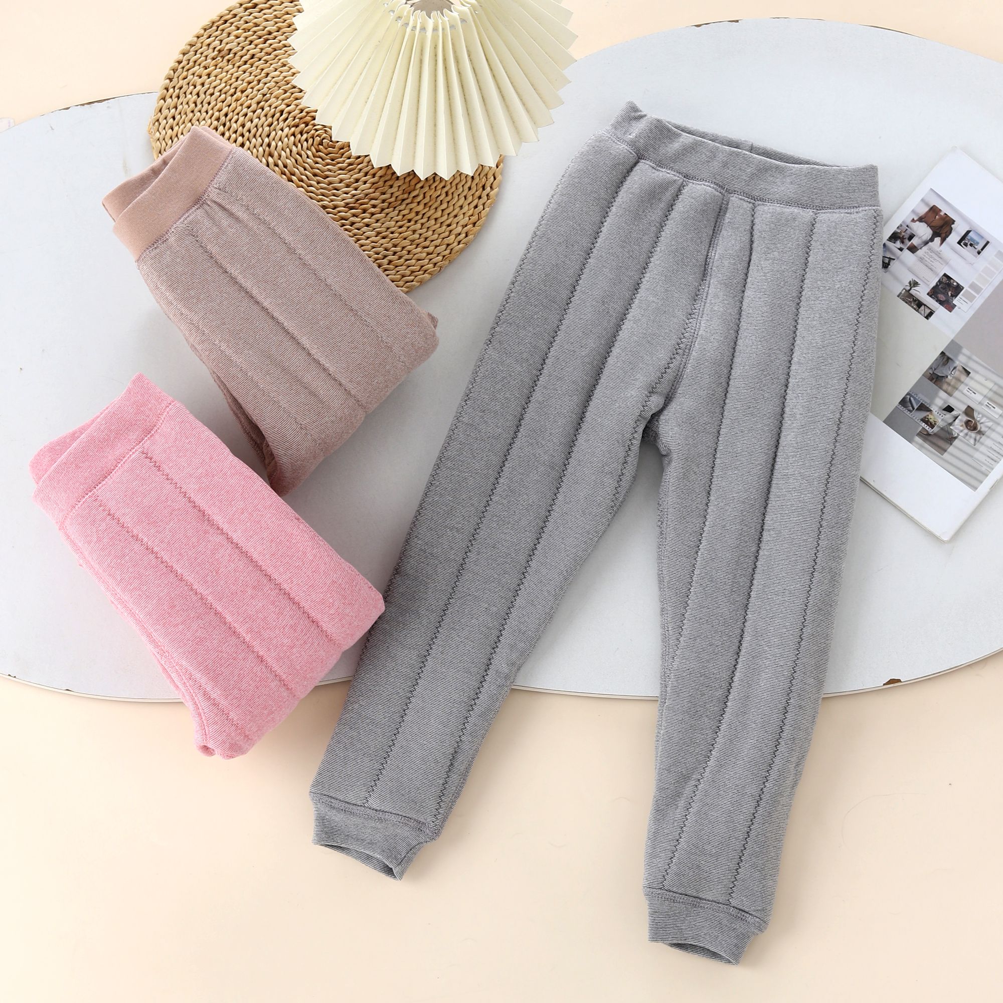 【羊绒蚕丝】儿童三层夹棉保暖棉裤温感棉裤一条过冬加棉加厚