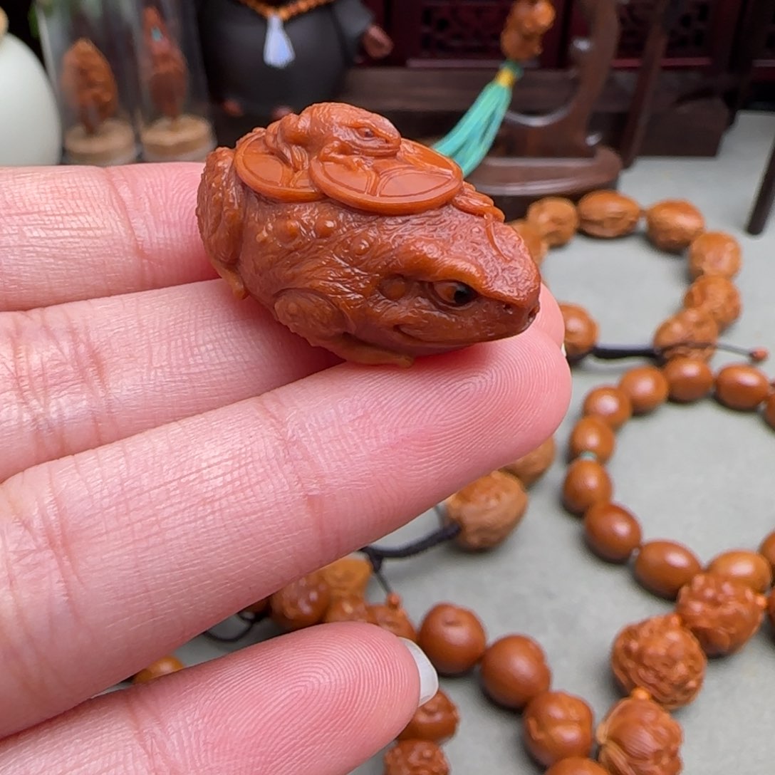 橄榄核手串/手链平**生橄榄核金蟾