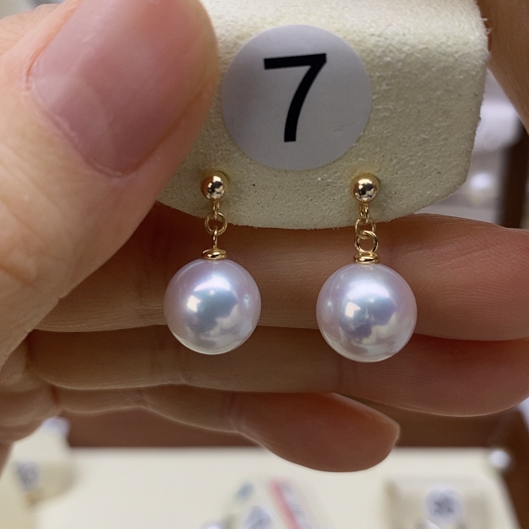 银S925镶嵌淡水珍珠耳饰