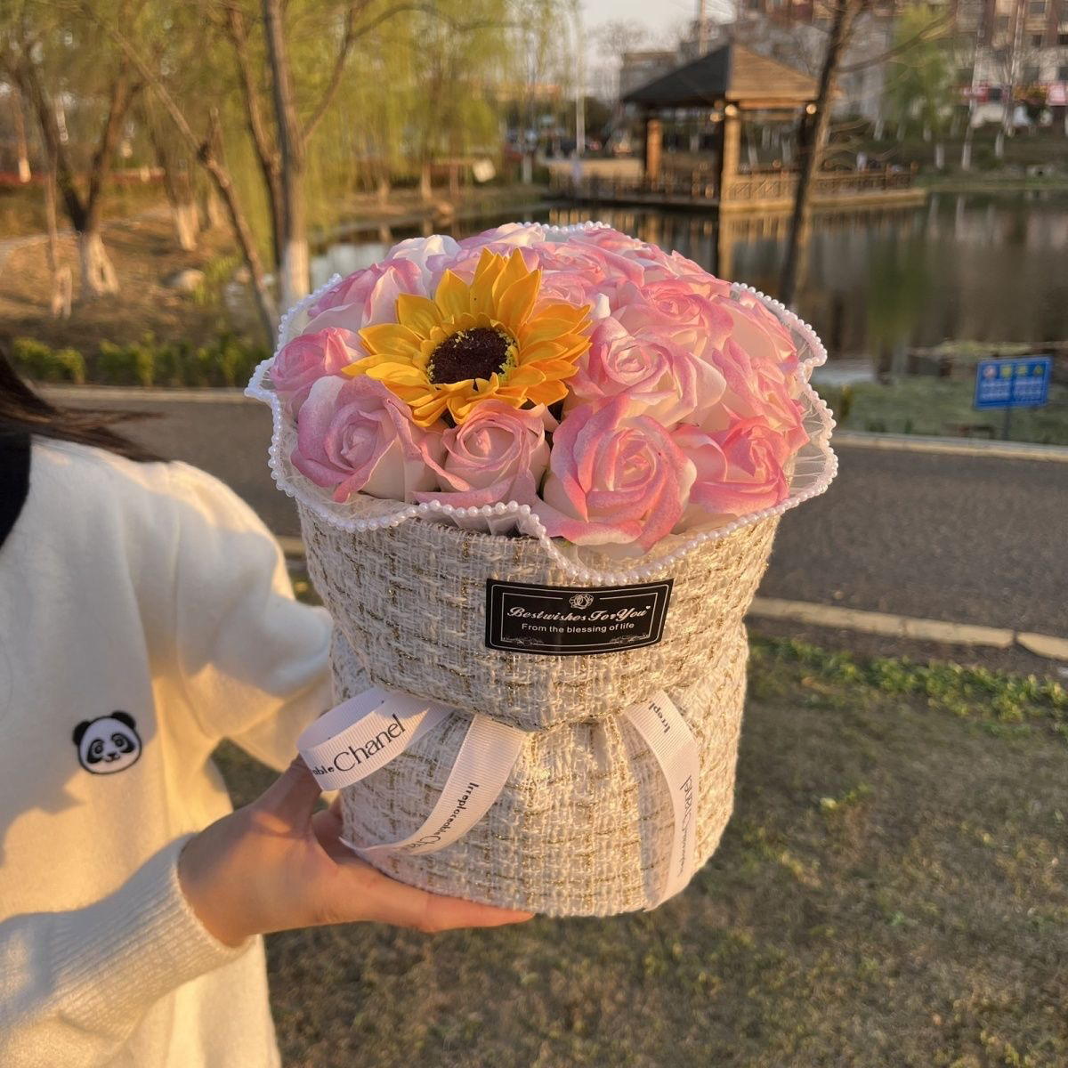 教师节礼物花束小香风向日葵玫瑰香皂永生花送老师生日祝福