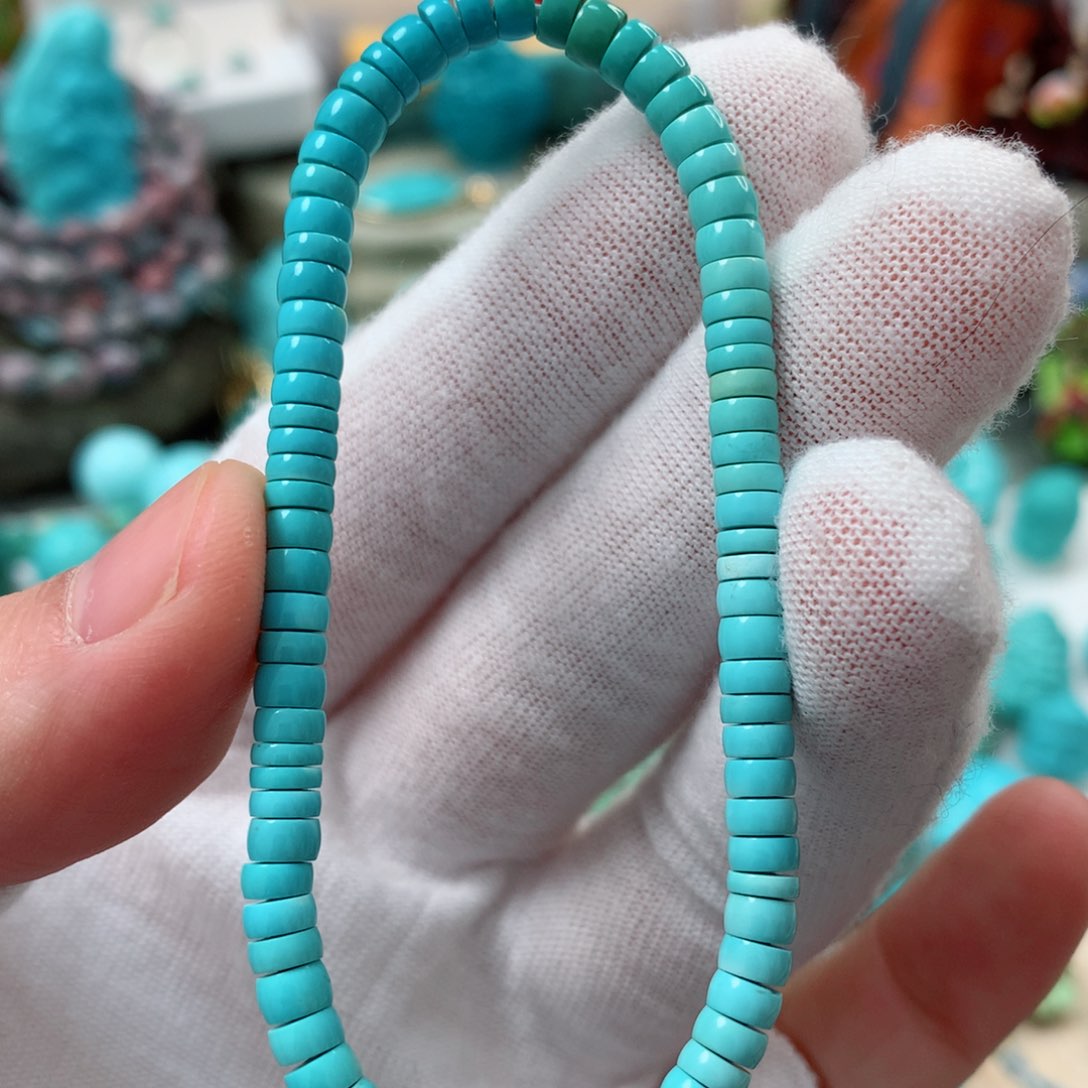 绿松石珠宝奇石未镶嵌4.5mm