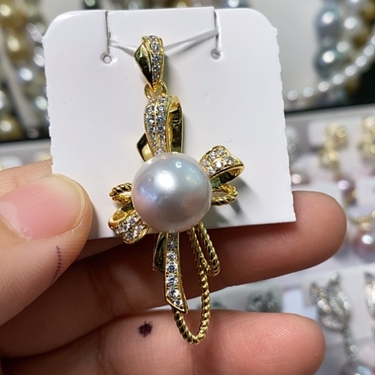 海水珍珠颈饰银S925镶嵌12