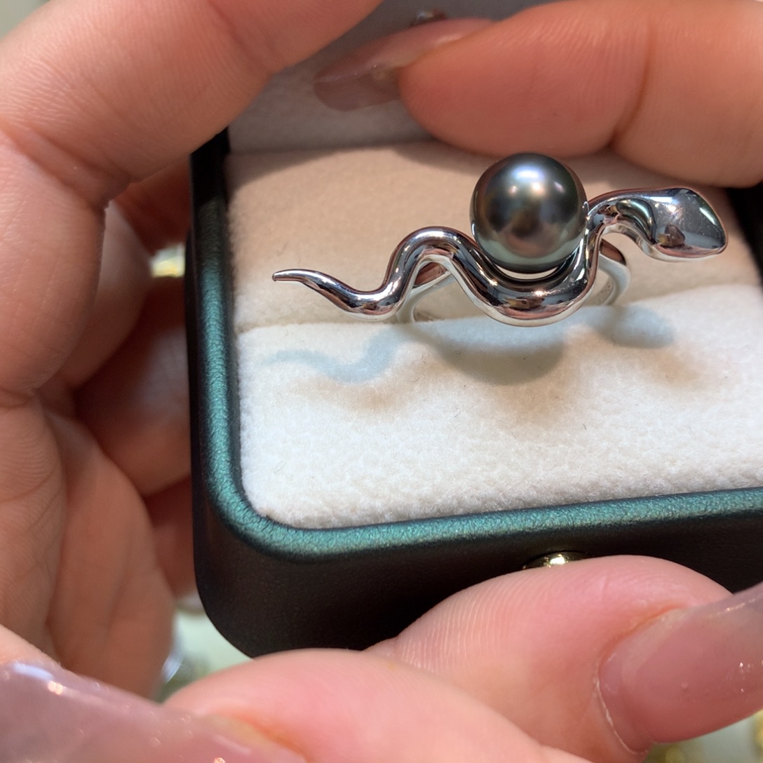 海水珍珠戒指银S925镶嵌