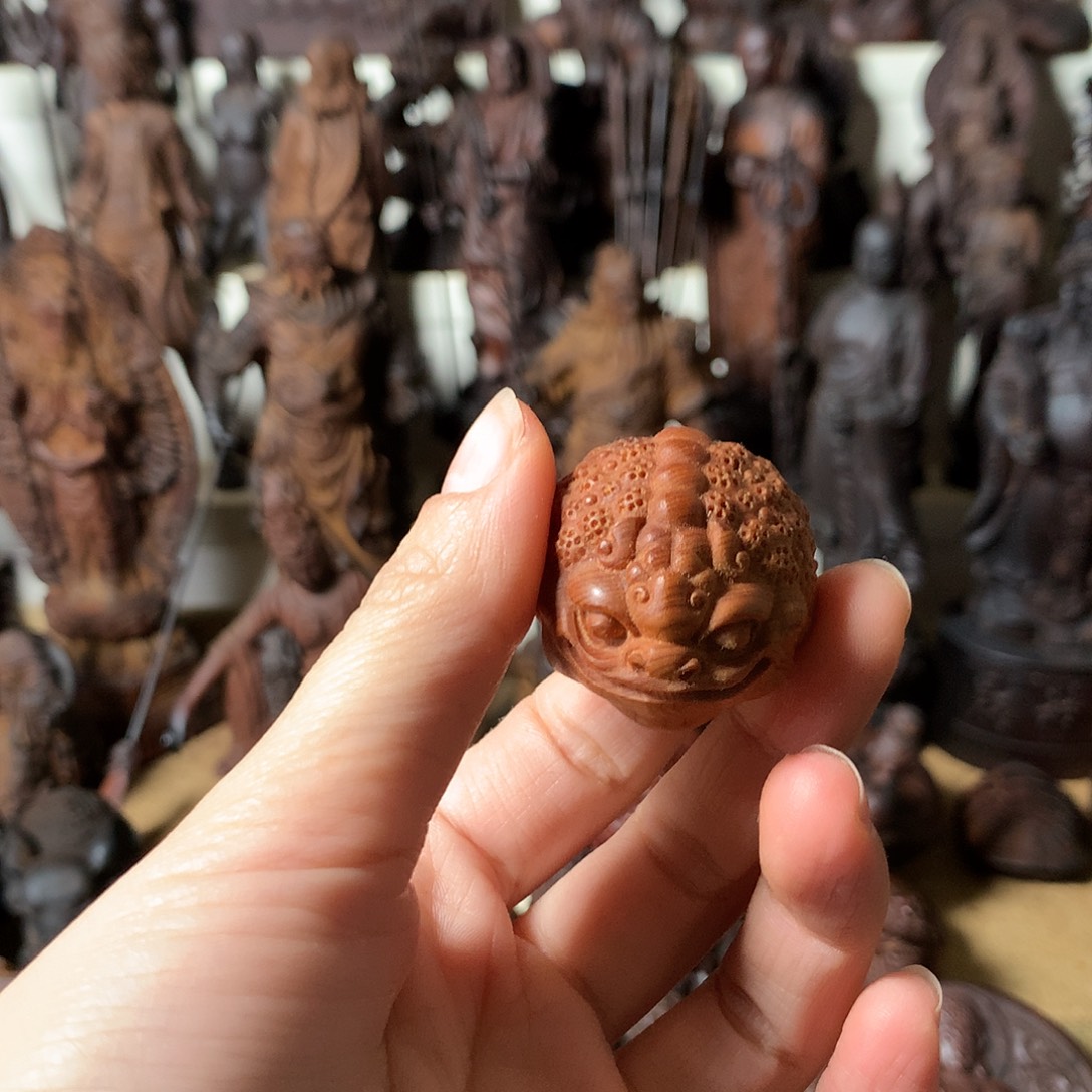 七***酱柏木（崖柏）金蟾打孔