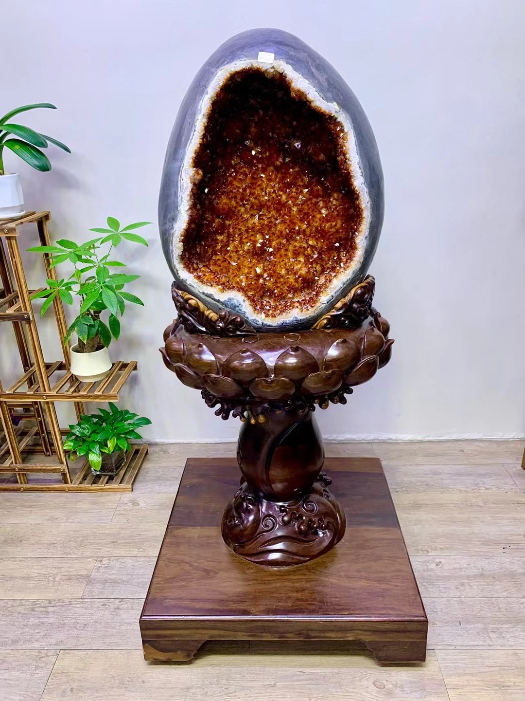 天然巴西黄水晶恐龙蛋摆件乌拉圭原石客厅公司装饰送礼礼物品质