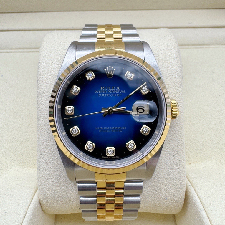 95新 Rolex/劳力士 日志型 /16233 表径36毫米/渐变蓝烟熏蓝单表