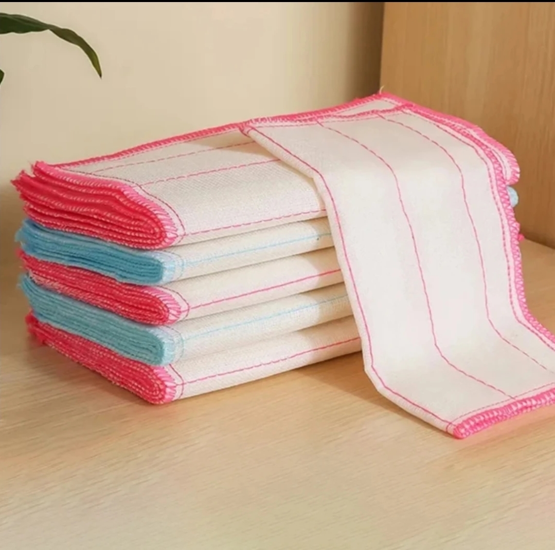 【10条】百洁布颜色随机棉纱去污洗碗巾吸水家用抹布