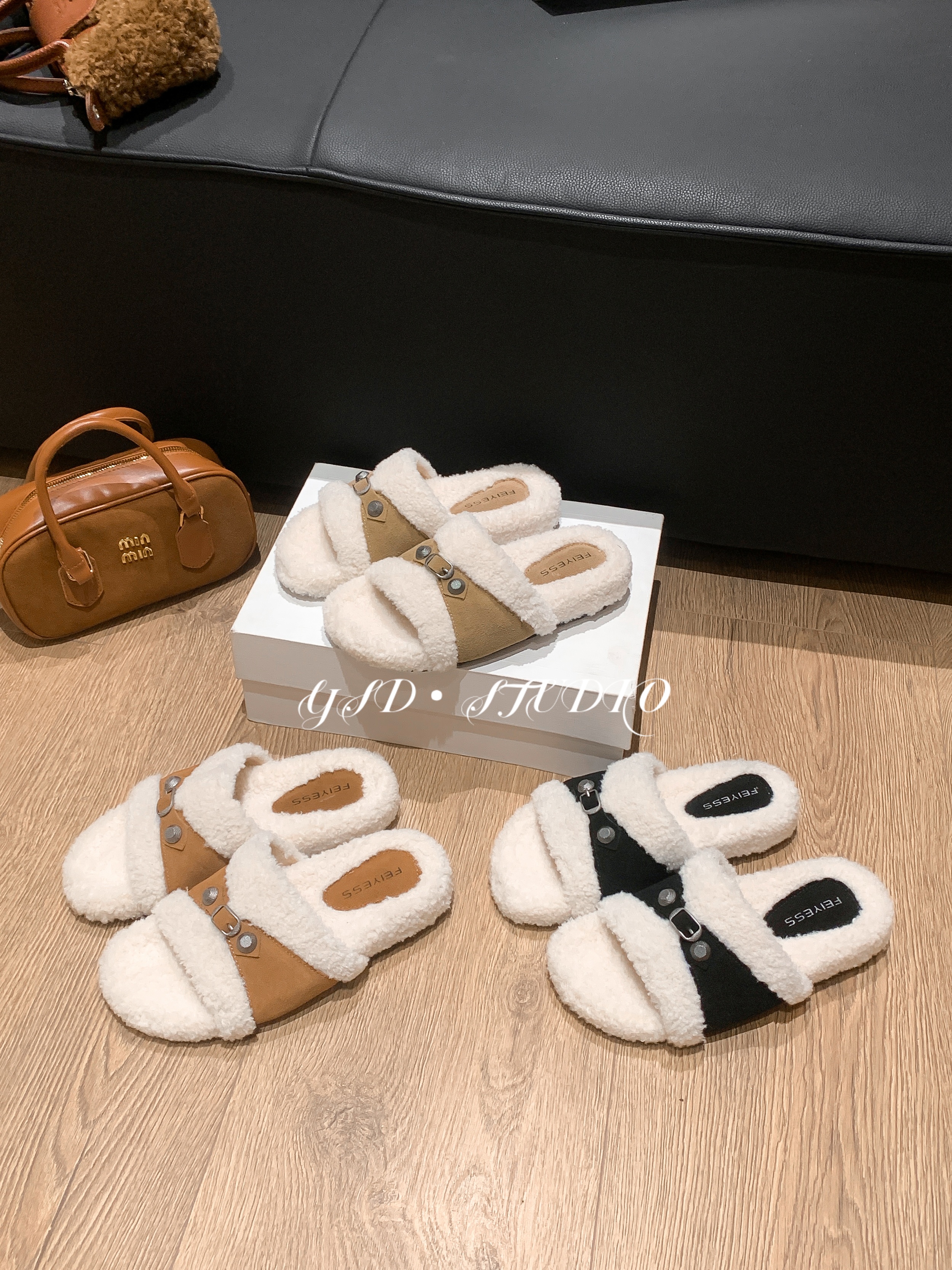 新款网红时尚毛毛拖鞋外穿鞋子女款爆款2025新款厚底加绒防滑