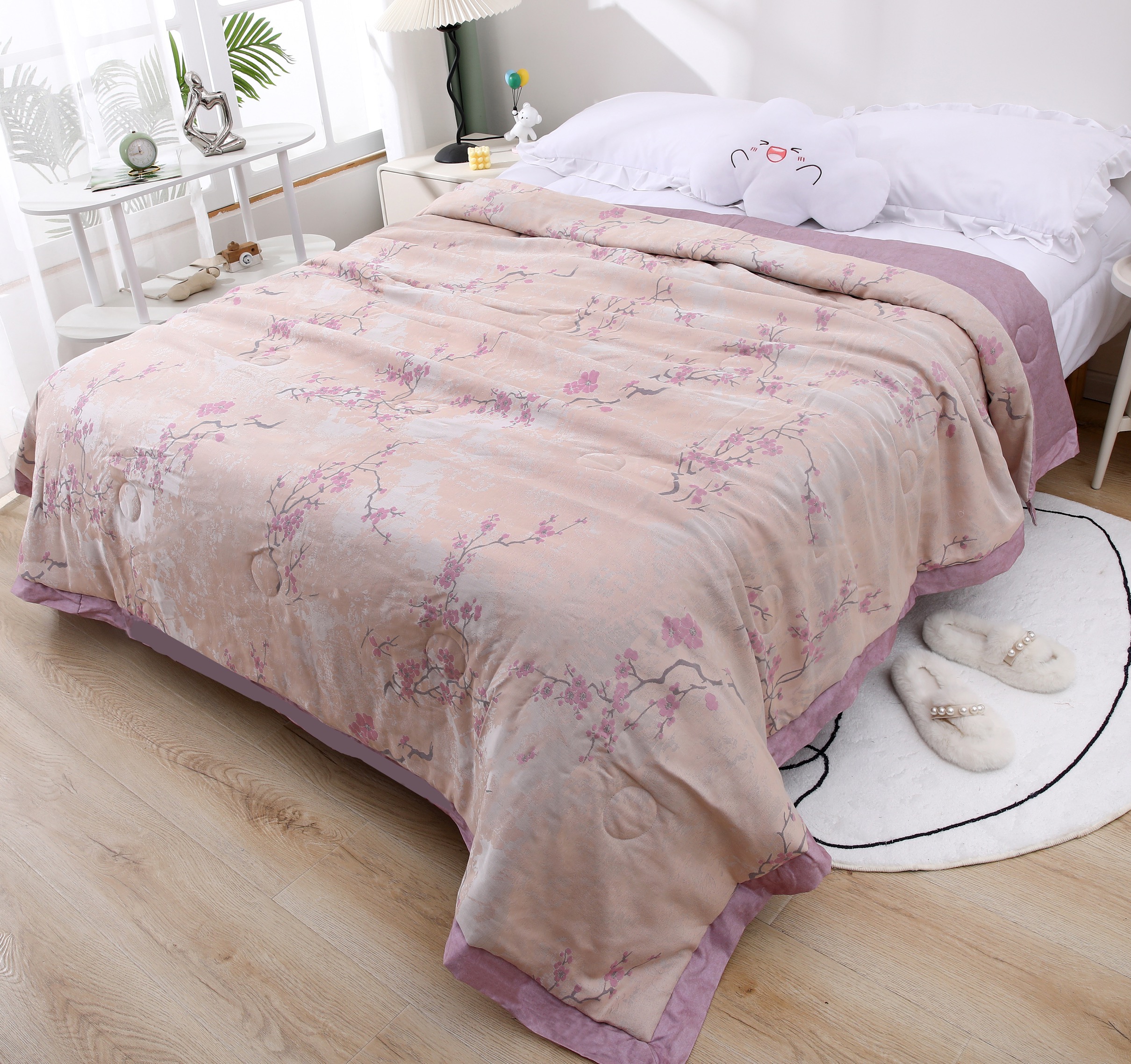 【粉黛梅竹】200*230cm全棉羊绒大豆蛋白棉可机洗保暖冬被 约3kg