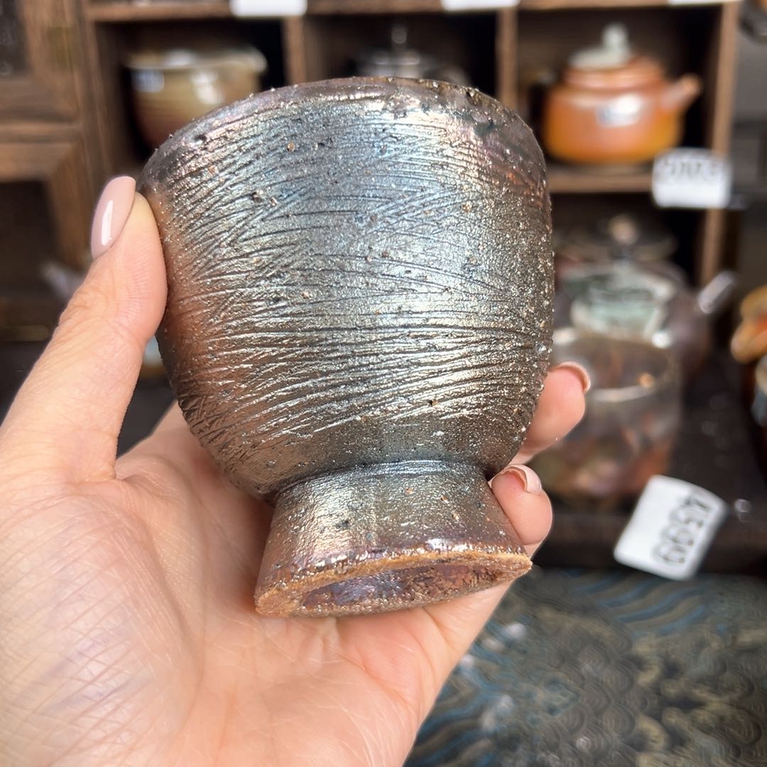 杯四**拙柴烧茶器铁胎主人杯