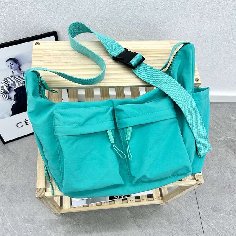 帆布包女斜挎书包女大学生上课书包质感休闲单肩大包通勤斜挎包潮