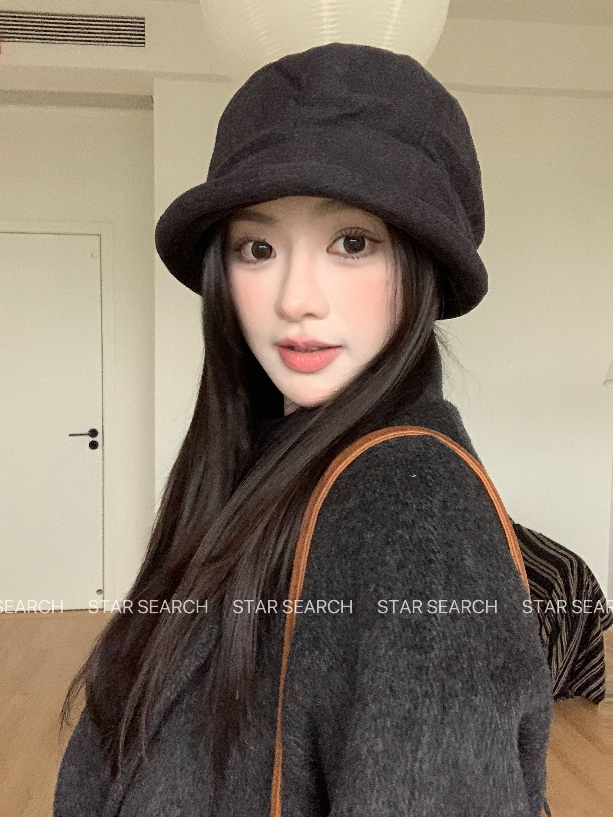 日系卷边毛呢渔夫帽文艺气质圆顶盆帽女2025秋冬新款高品质含羊毛