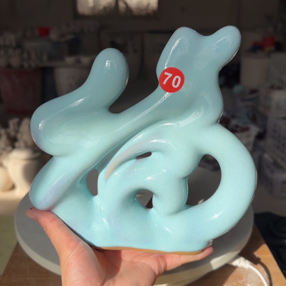 摆件陶郑家钧瓷摆件微瑕