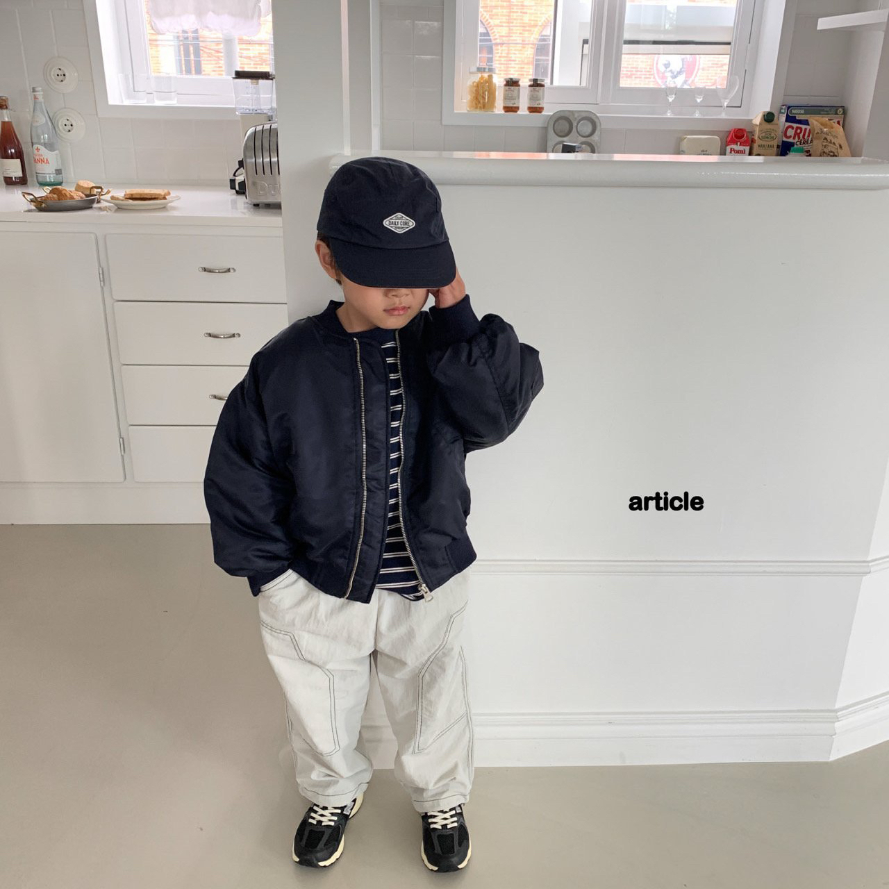 韩国童装面外套藏蓝色no退no换