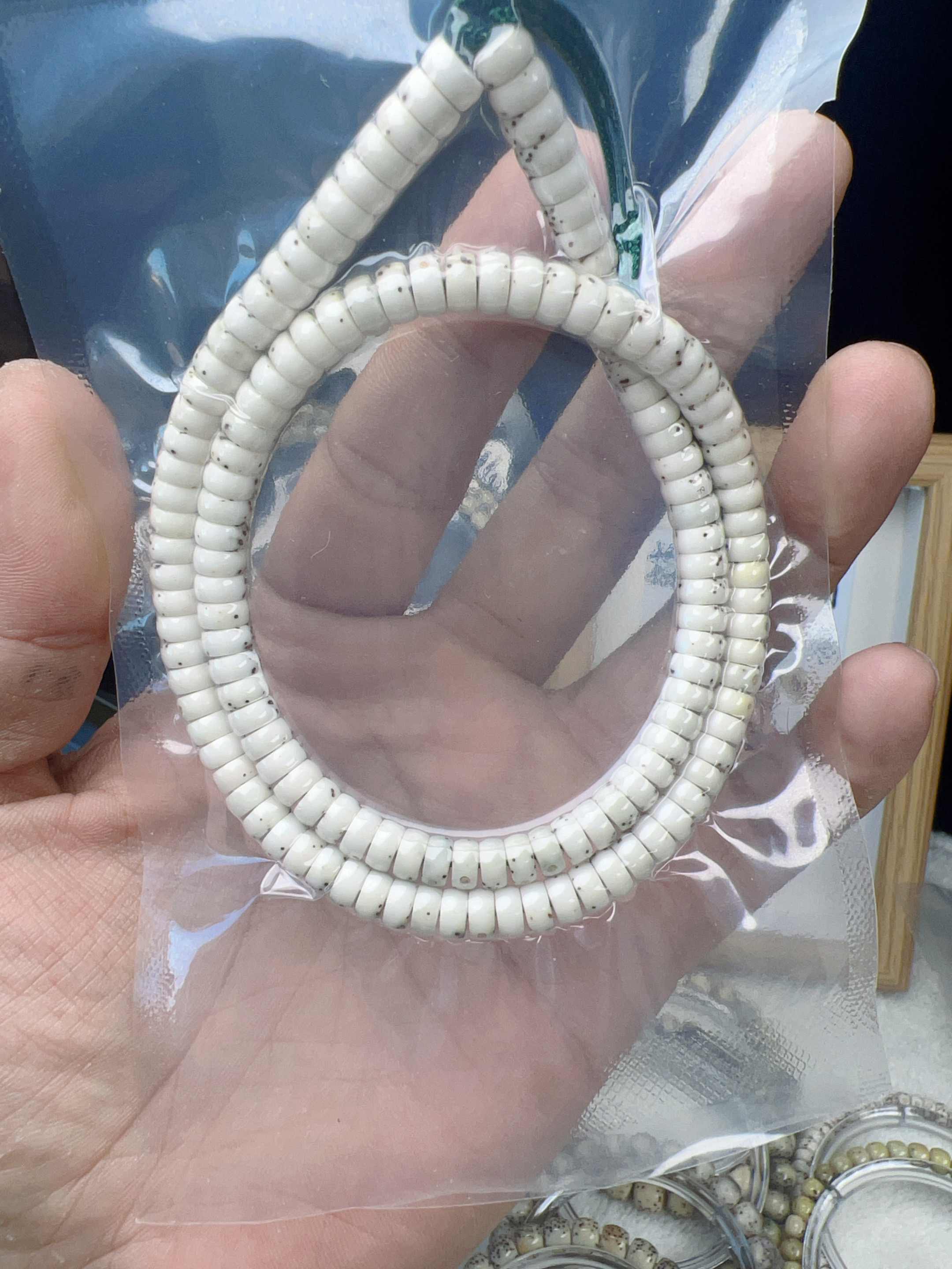 星月菩提石玉料6*3药片半壁颗颗正月