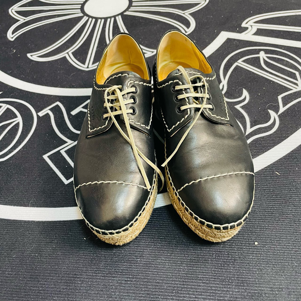 95新 Prada/普拉达 草编厚底女鞋/37码/YSC0046