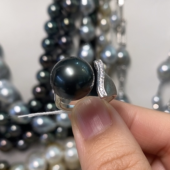 海水珍珠戒指银S925镶嵌12.13