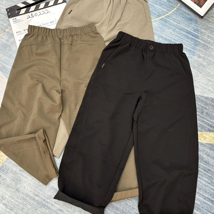 菲玛掂250222正品2025秋季新款高腰显瘦百搭休闲直筒裤气球女裤