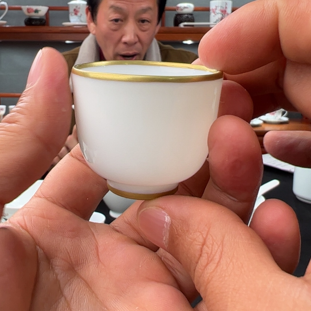 柴窑素胎一口杯一级品