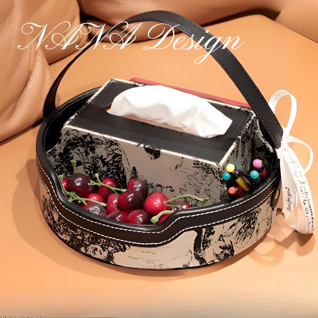 中古风多功能桌面纸巾盒居家实用品空调遥控器收纳盒ins风抽纸盒