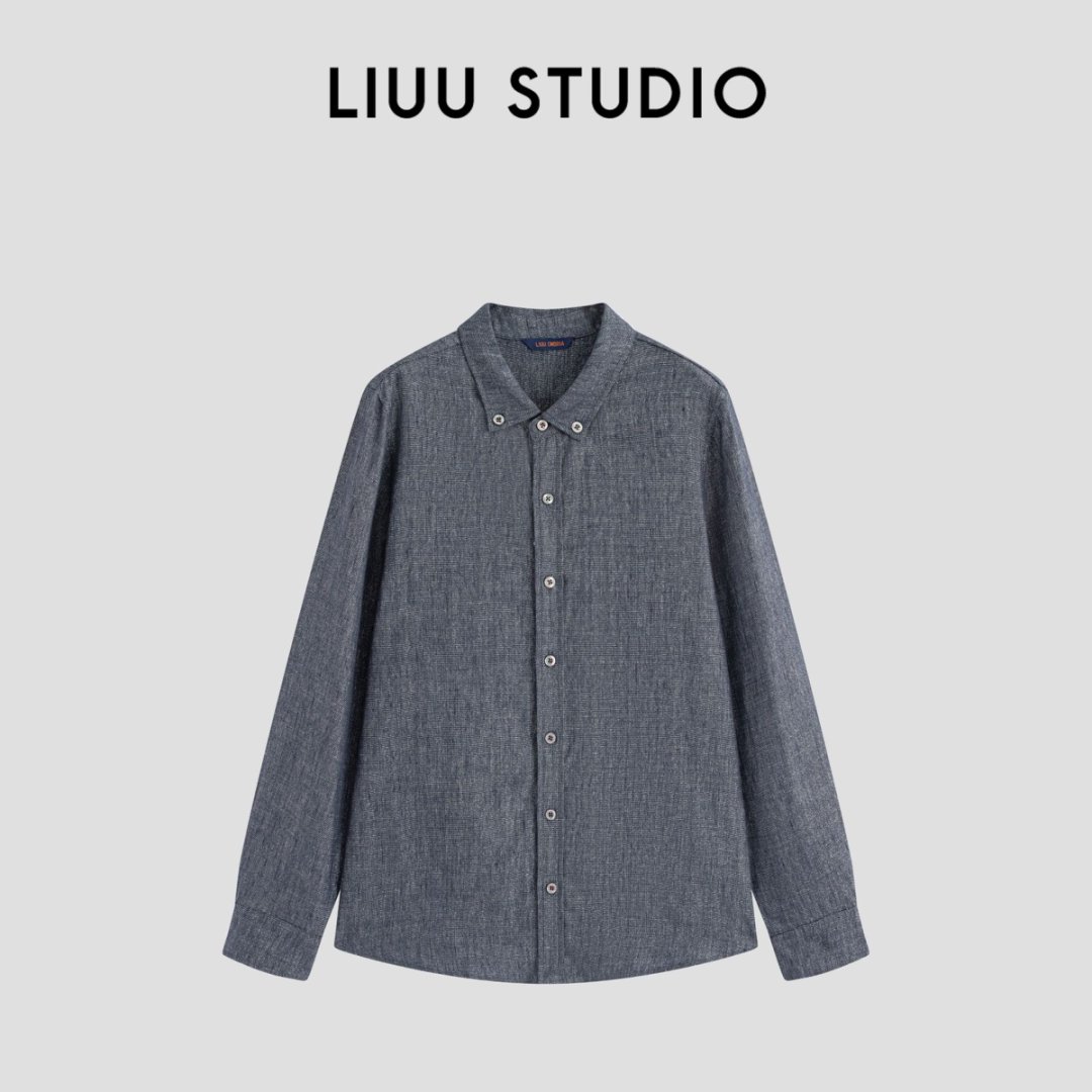 【LIUU】独家定制面料 | 亚麻银葱 细细闪耀 蓝汐衬衫