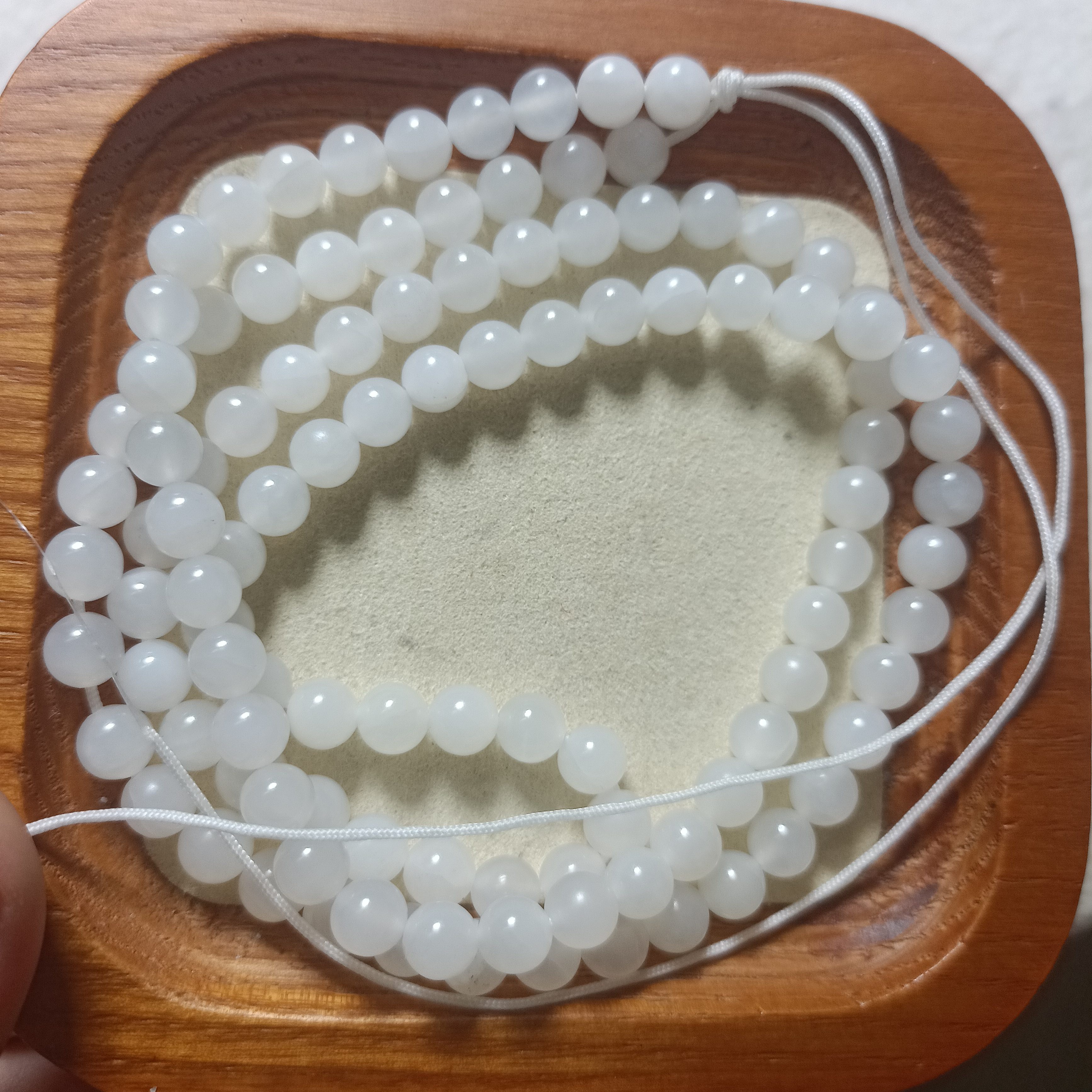 和田玉白玉圆珠6mm高端大气上档次百搭
