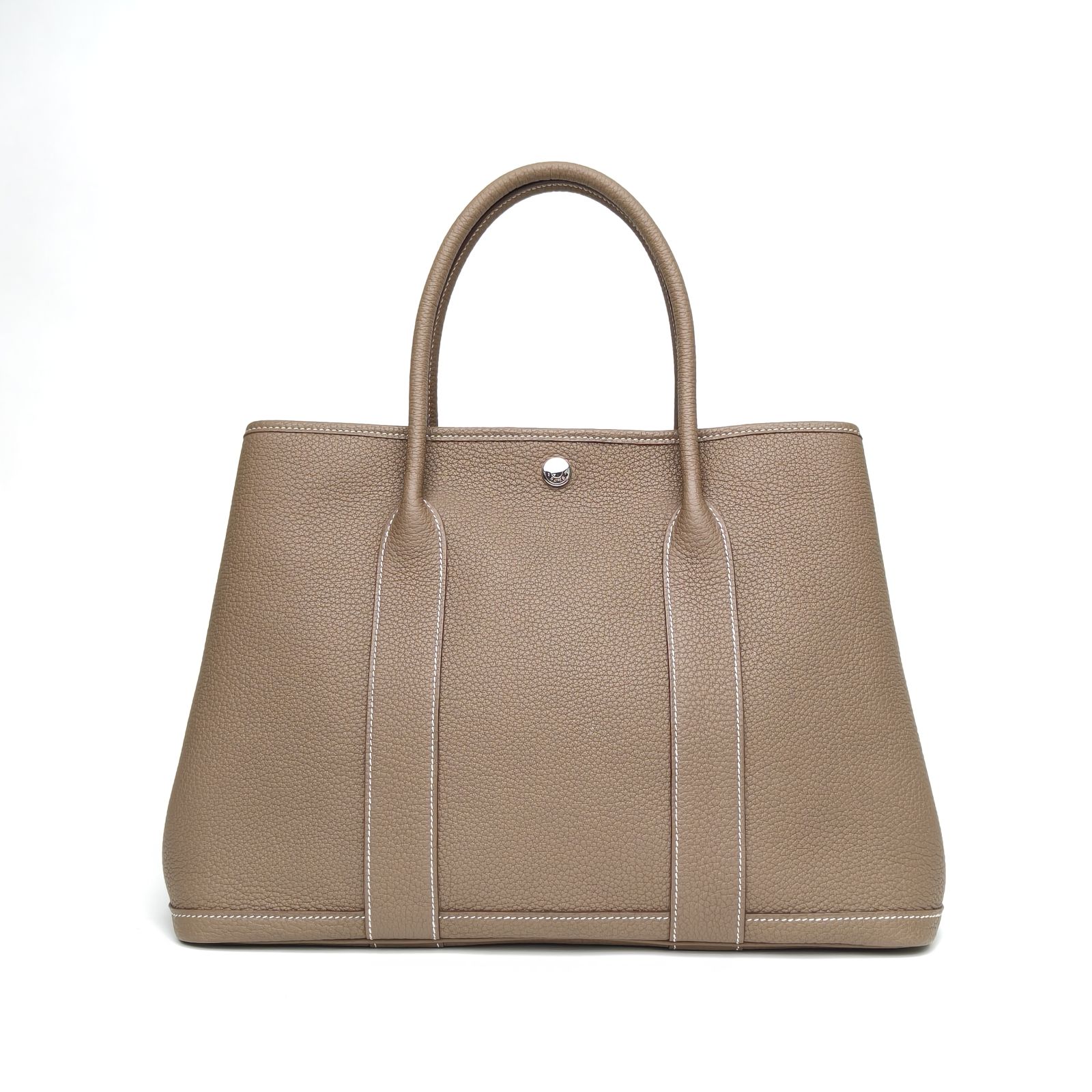 99新 Hermes/爱马仕 【双双】jf-130 花园包 36 18大象灰 Y刻 银扣 