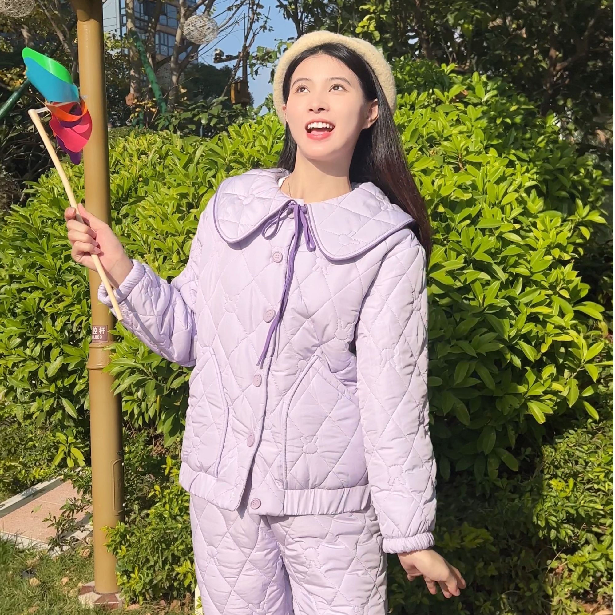 【星夜童话】韩蜜蜜小个子可爱睡衣女爆款新款三层夹棉保暖外穿家居