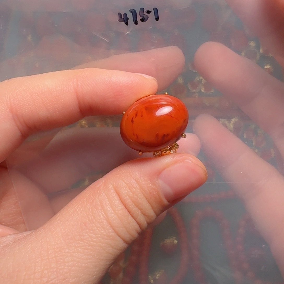 南红玛瑙南红银S925镶嵌