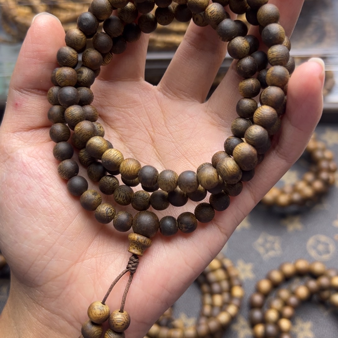 沉香碎屑沉香金沙叶沉水浮圆珠多圈0.7/21克