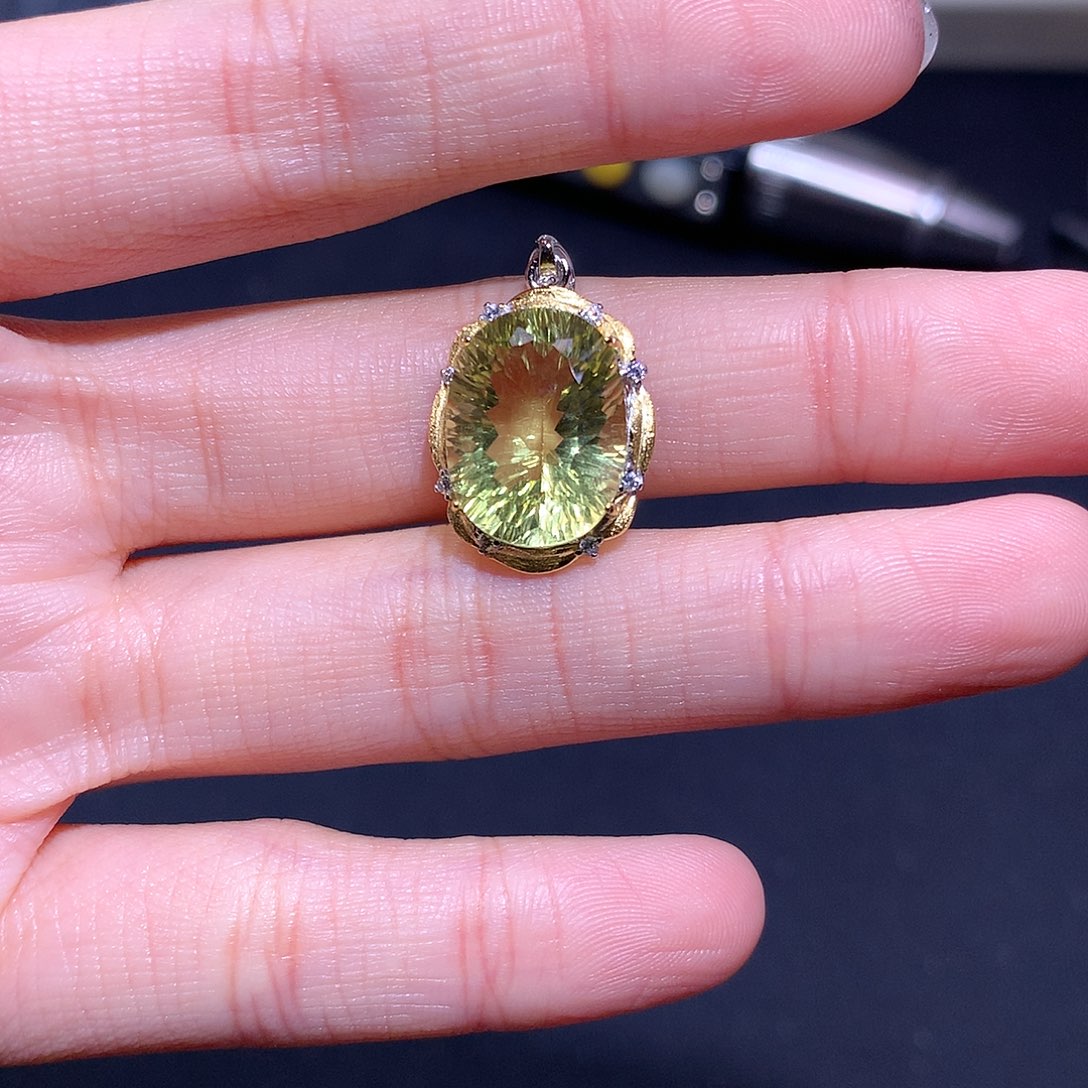 吊坠(不含链)银S925镶嵌托帕石