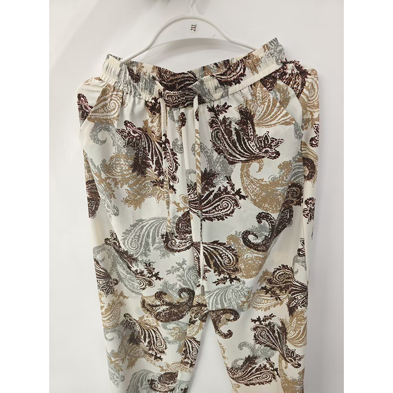 2025夏季新款新中式复古印花气质百搭宽松休闲直筒裤