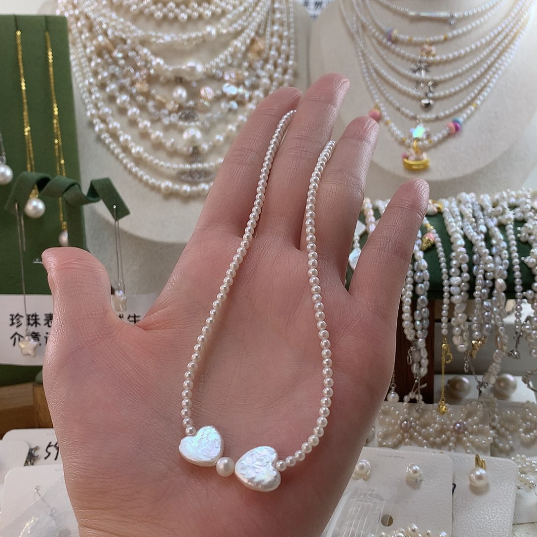 一***q颈饰银S925镶嵌淡水珍珠