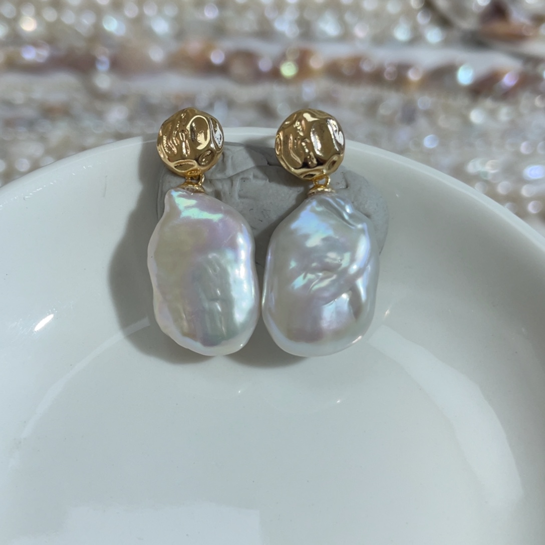 淡水珍珠耳饰合金08