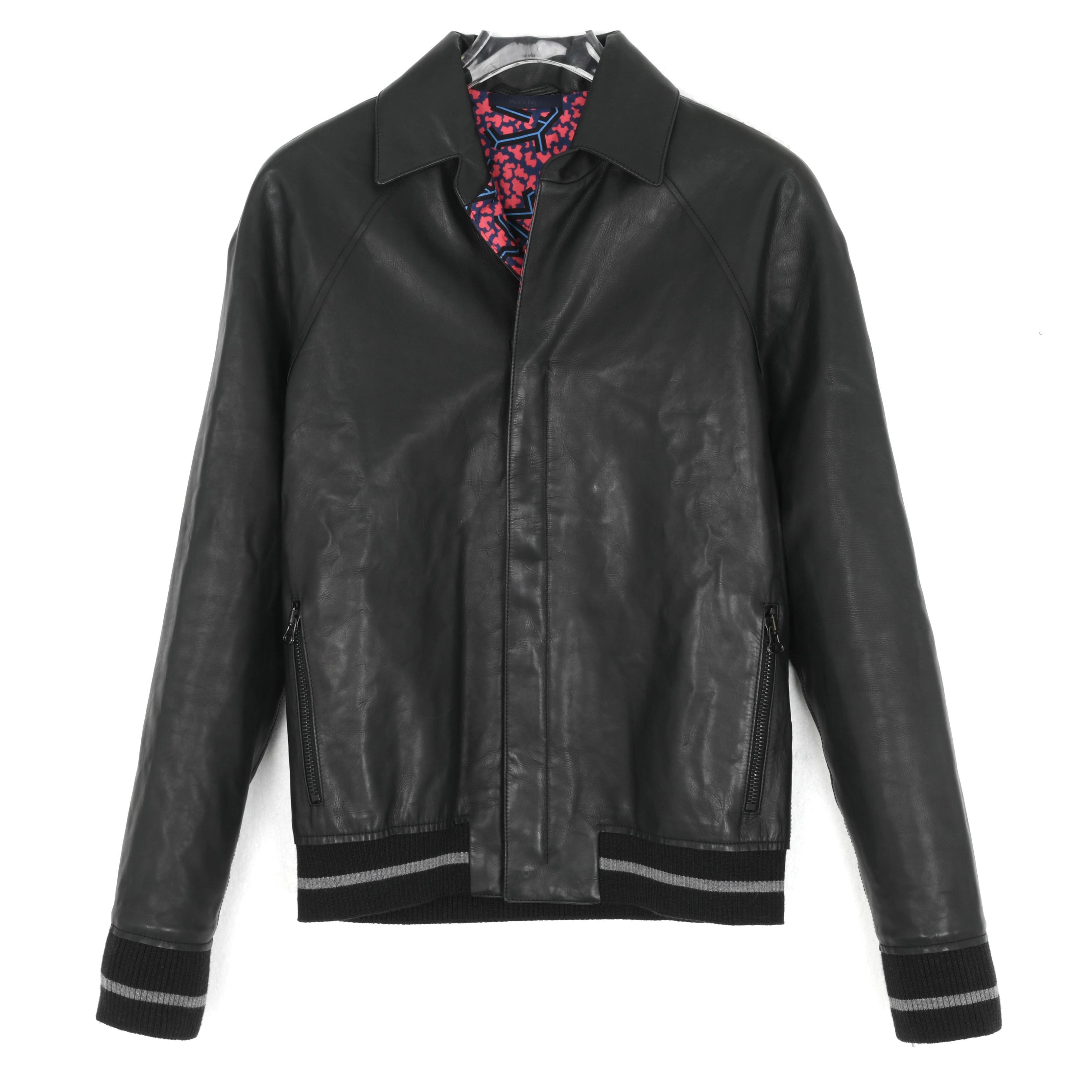 LANVIN浪凡 男士常规款小牛皮棒球皮衣夹克RMLF0013H14