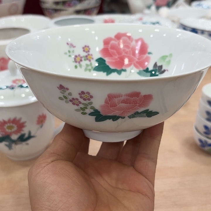 16公分手绘芙蓉花菜馆