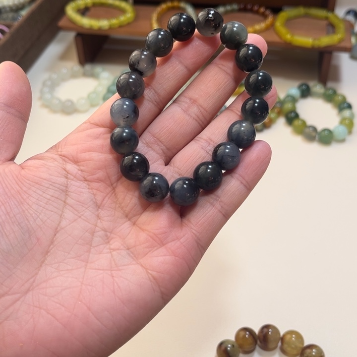 蛇纹石玉未镶嵌手链卡12