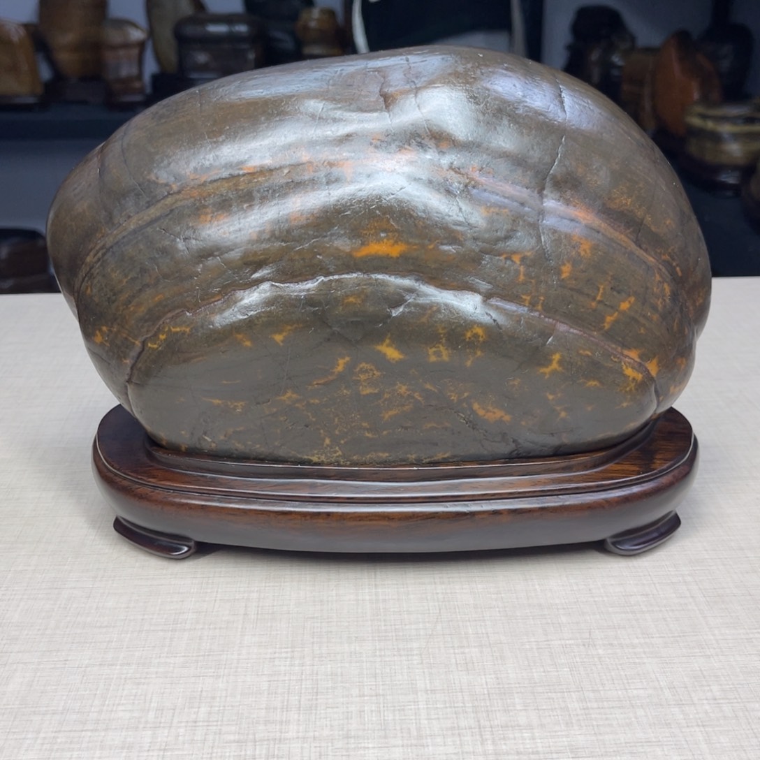 石材广西大化彩玉石配底座