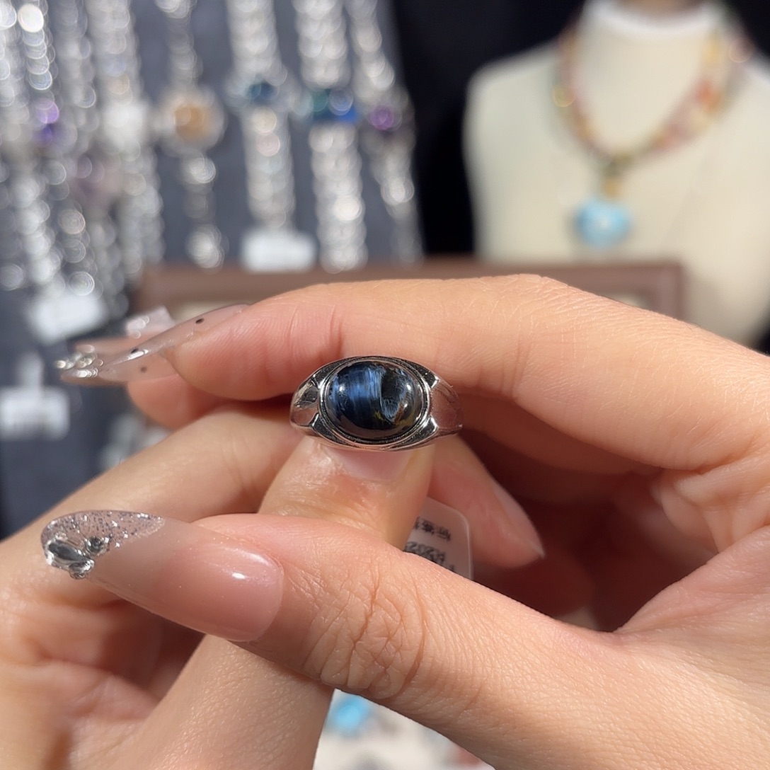 颜***艺烟晶戒指银S925镶嵌