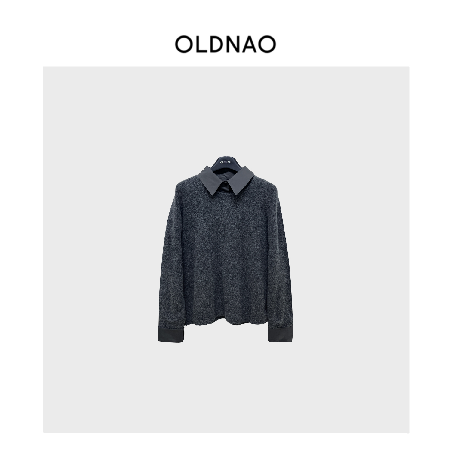 【OLDNAO】品牌订单线衬衫领百搭针织衫-ON-3938