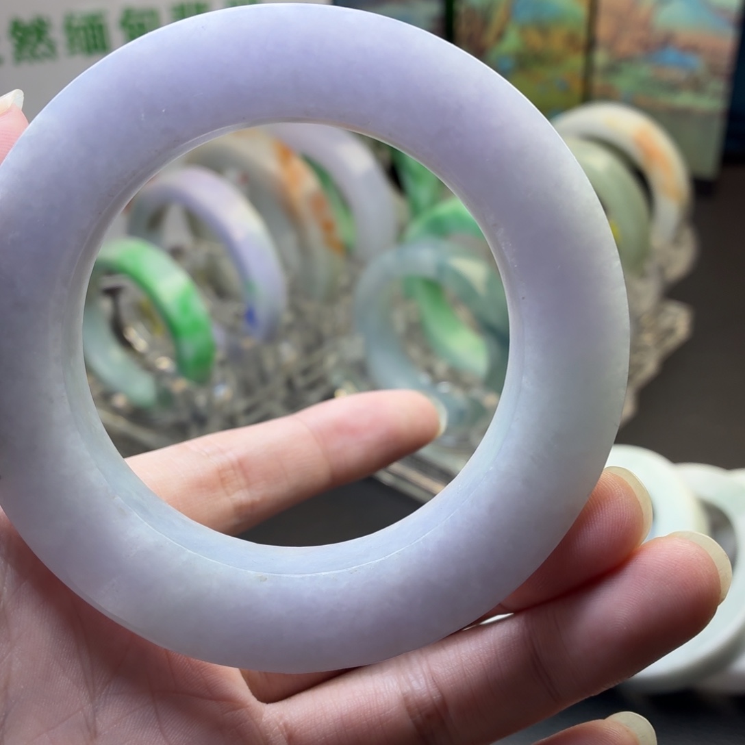定制翡翠未镶嵌手镯大漏紫罗兰