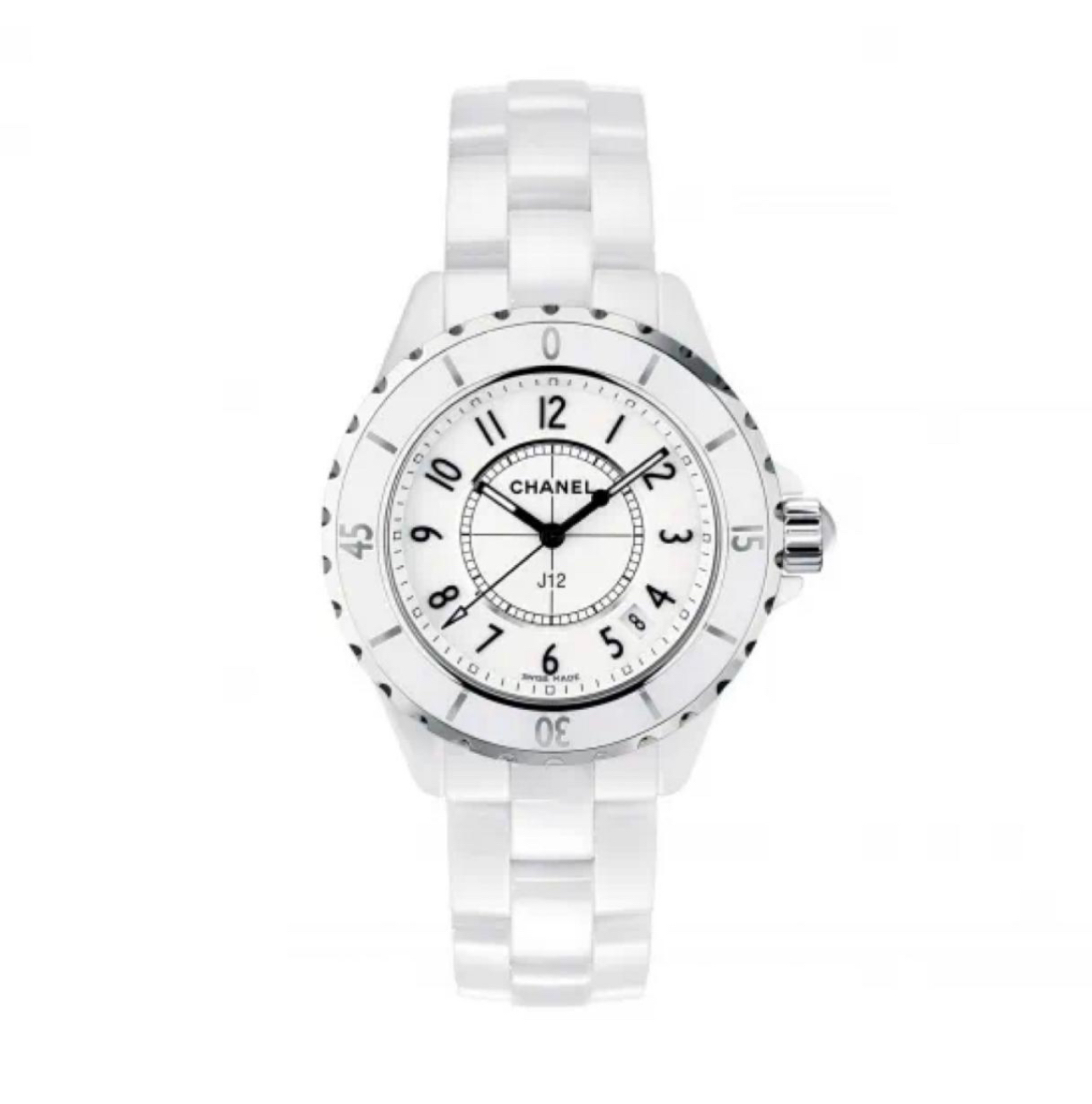 99新 Chanel/香奈儿 j12系列/33mm/全原装/白陶瓷/数字刻度