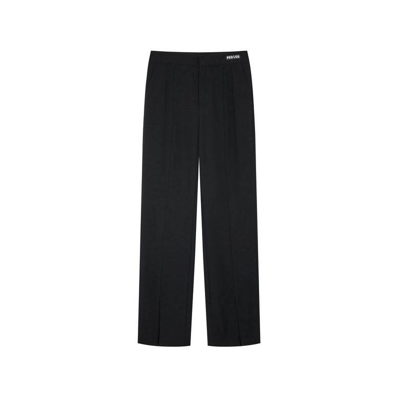 PK7214085高腰直筒休闲裤时尚垂感百搭长裤宽松黑色微喇阔腿裤