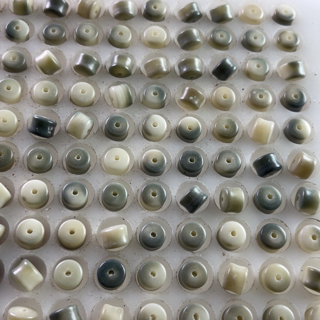 白玉菩提吊坠9-7烟雨江南竹节120颗